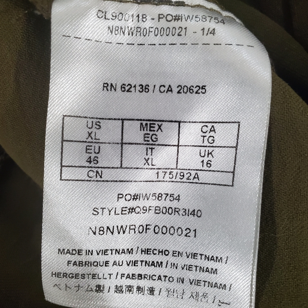 GUESS Olive Green Button-Front Wide-Leg Jumpsuit Size XL - Picture 9 of 10